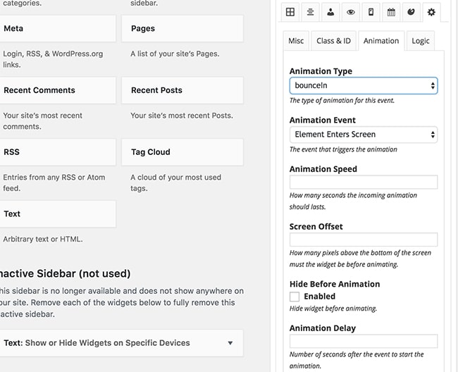 WordPress Widget Animations WordPress Widget Animations