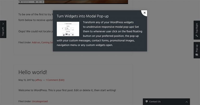Widget Options Now Lets You Create Sliding Panels and more!