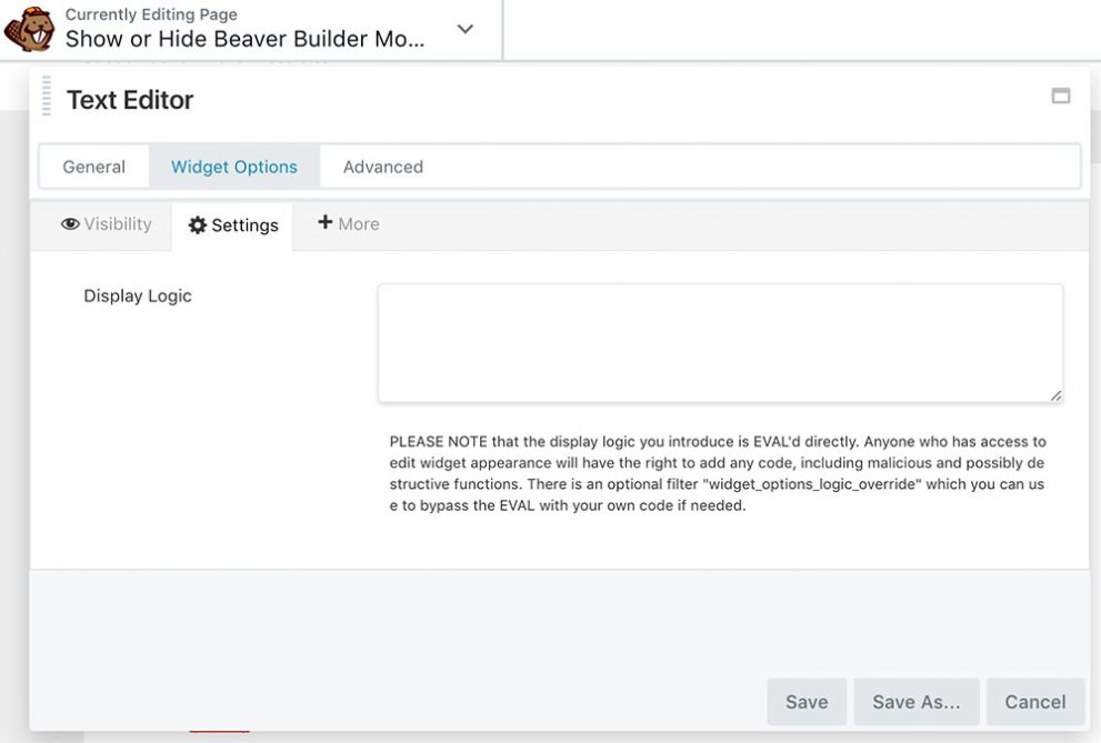 Guide: Using Widget Options to Manage Beaver Builder Modules
