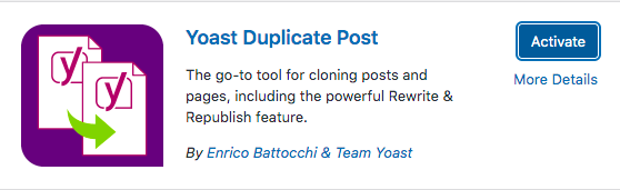 Yoast Duplicate Posts Plugin