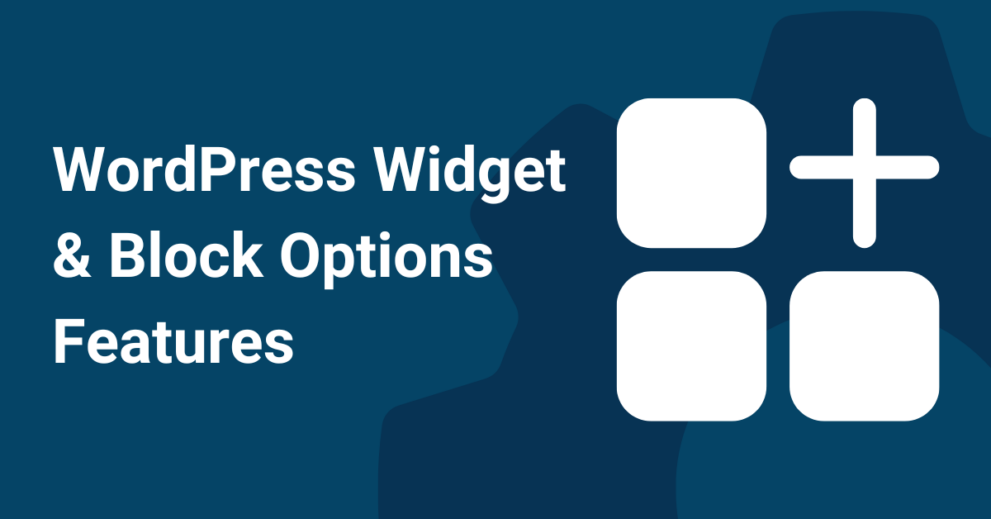 WordPress Widget & Block Options Features - Widget Options