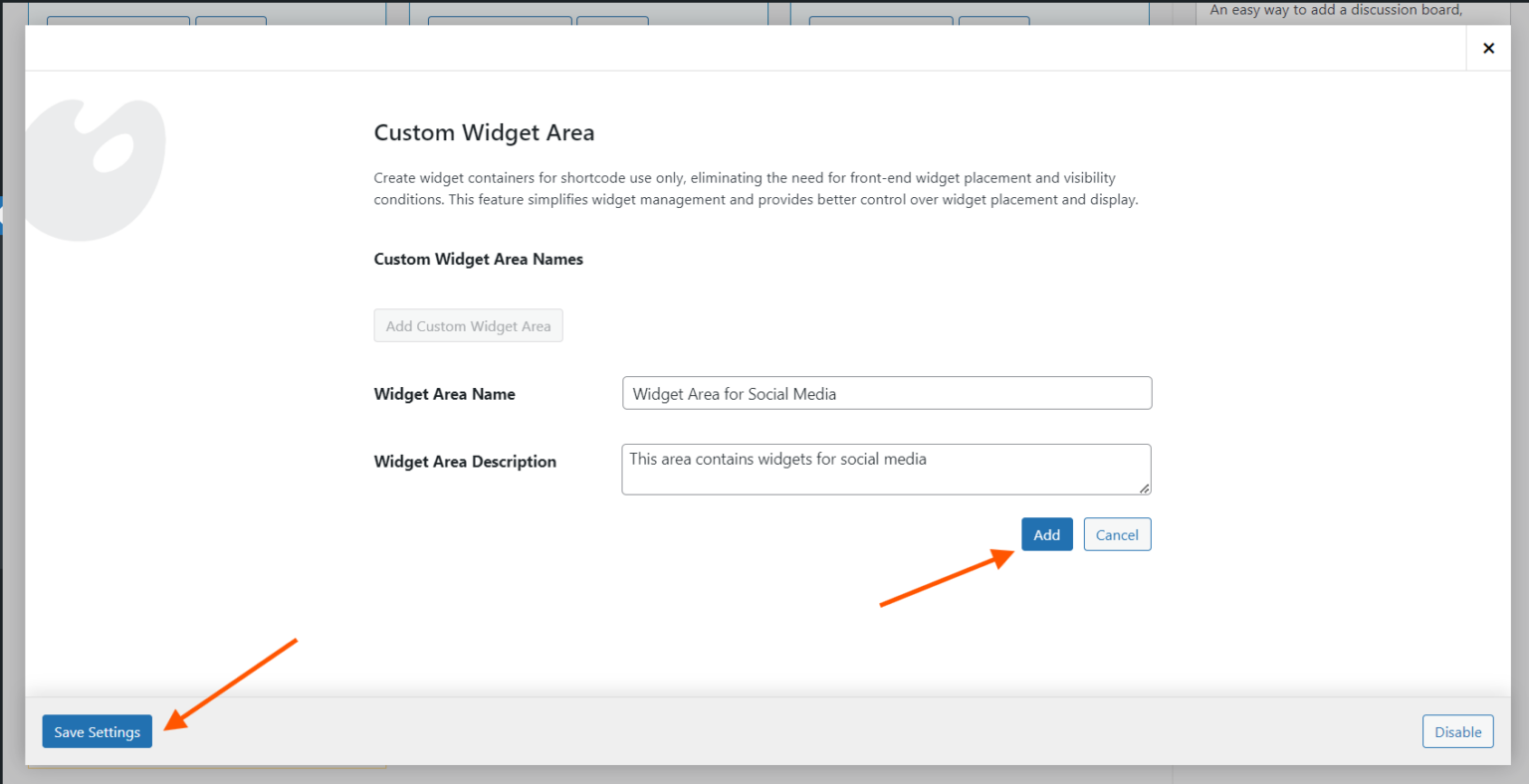 How to Use the Custom Widget Area - Widget Options
